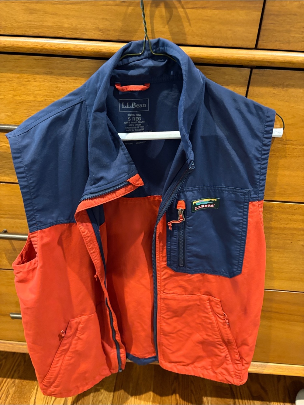 L.L. Bean Navy and Red Colorblock Men's Outdoor Vest